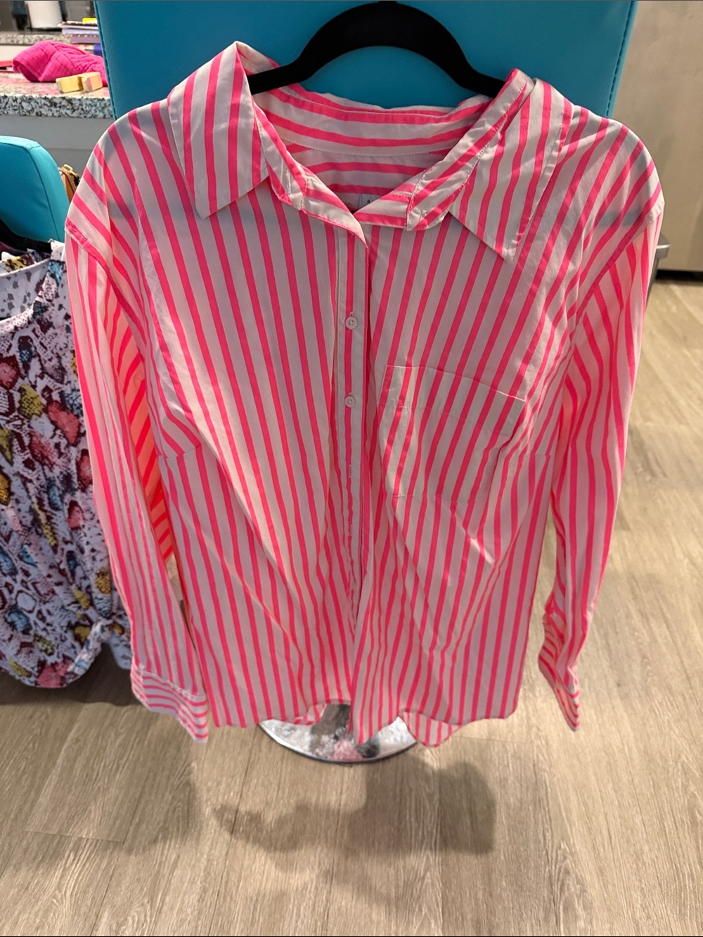 a new day Pink & White Striped Button-Down Shirt